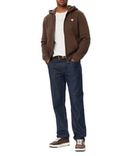 GUESS JEANS SLIM MINI Felpa con zip e cappuccio dark coffee - Felpe Uomo - 3