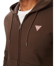 GUESS JEANS SLIM MINI Felpa con zip e cappuccio dark coffee - Felpe Uomo - 4