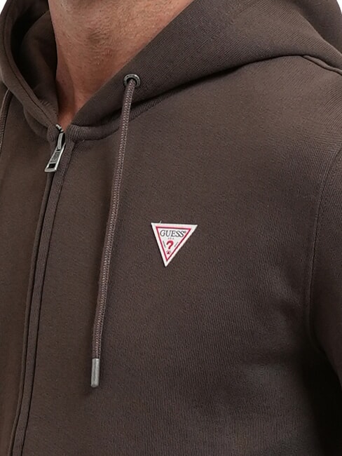 SLIM MINI Felpa con zip e cappuccio dark coffee - Felpe Uomo