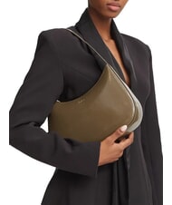 FURLA MARGOT Borsa a spalla, in pelle verniciata muddy gray - Borse Donna - 2