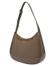 FURLA MARGOT Borsa a spalla, in pelle verniciata muddy gray - Borse Donna - 3
