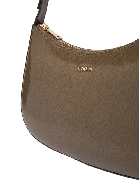 MARGOT Borsa a spalla, in pelle verniciata muddy gray - Borse Donna