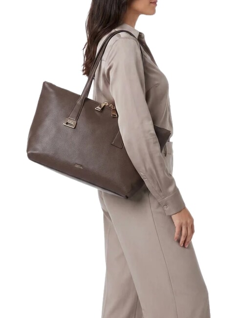OLIVIA Shopper in pelle espresso - Borse Donna