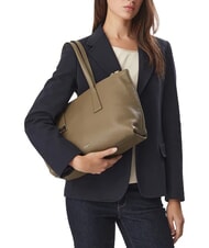 FURLA OLIVIA Shopper in pelle muddy gray - Borse Donna - 2