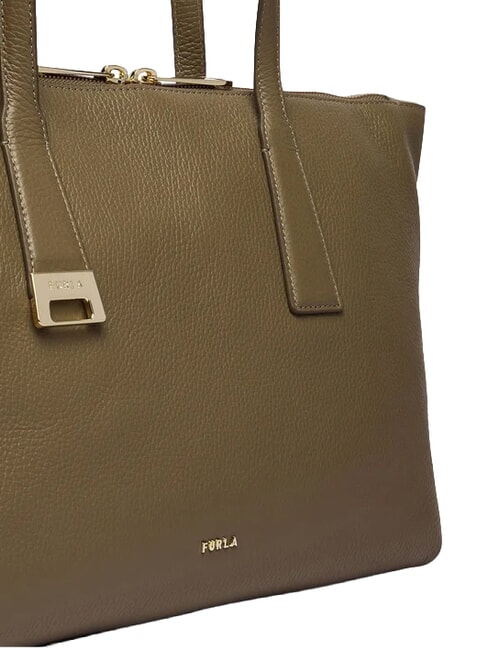 OLIVIA Shopper in pelle muddy gray - Borse Donna