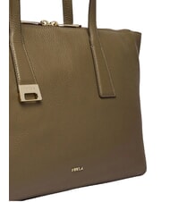 FURLA OLIVIA Shopper in pelle muddy gray - Borse Donna - 5