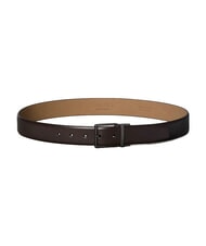 CALVIN KLEIN SQUARE BUCKLE CK Cintura doubleface in pelle ck dark brown / matte gunmeta - Cinture - 2