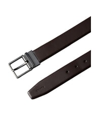 CALVIN KLEIN SQUARE BUCKLE CK Cintura doubleface in pelle ck dark brown / matte gunmeta - Cinture - 3