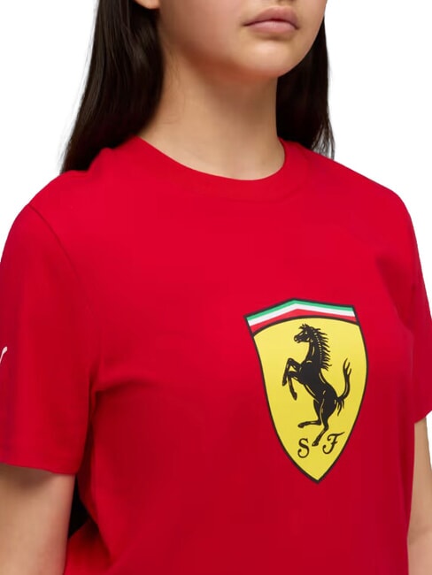 FERRARI T-shirt a maniche corte, in cotone rosso corsa - T-shirt