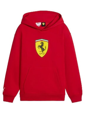 FERRARI Felpa con cappuccio rosso corsa - Felpe