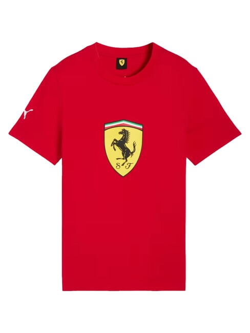 FERRARI T-shirt a maniche corte, in cotone rosso corsa - T-shirt