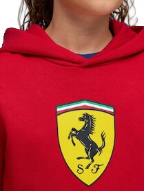 FERRARI Felpa con cappuccio rosso corsa - Felpe