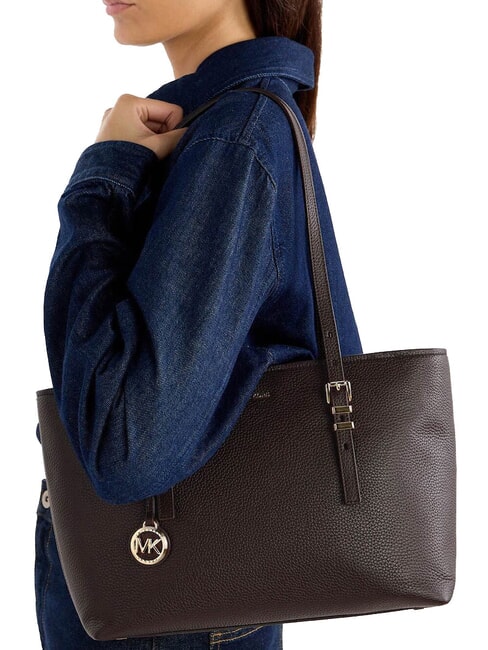 QUINN Borsa shopping media in pelle chocolate - Borse Donna