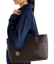 MICHAEL KORS QUINN Borsa shopping media in pelle chocolate - Borse Donna - 2