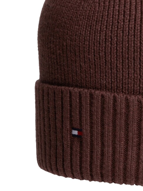 TH FLAG Cappello beanie in cotone con risvolto red wine - Cappelli