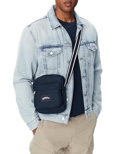 TJM COLLEGIATE Borsello con taschino anteriore dark night navy - Tracolle Uomo