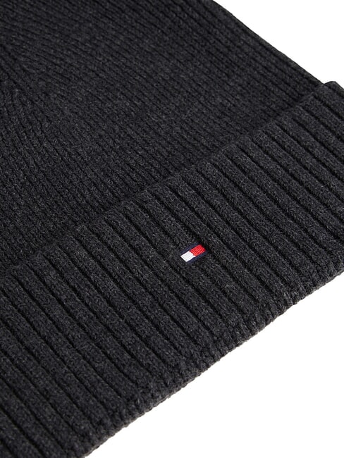 TH FLAG Cappello beanie in cotone con risvolto charcoal gray - Cappelli