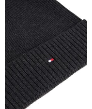 TOMMY HILFIGER TH FLAG Cappello beanie in cotone con risvolto charcoal gray - Cappelli - 3