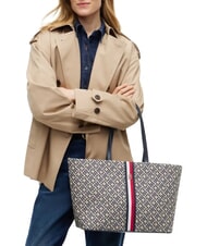 TOMMY HILFIGER TH JACQUARD Borsa tote a spalla space blue - Borse Donna - 2