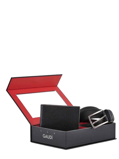 KIT Box portafoglio e cuntura NERO - Portafogli Uomo