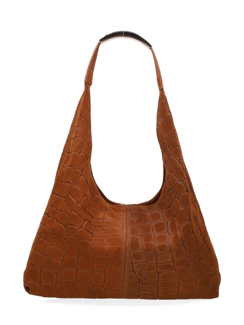 ELLISSE CROCO SUEDE Borsa a spalla, in pelle cognac - Borse Donna