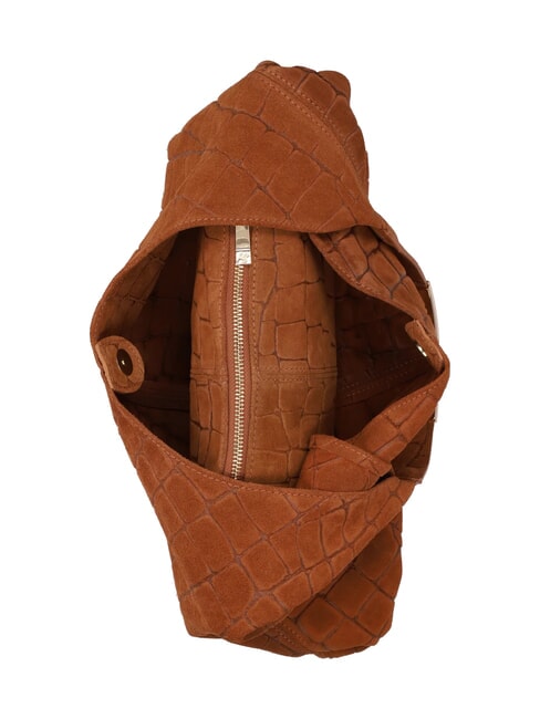 ELLISSE CROCO SUEDE Borsa a spalla, in pelle cognac - Borse Donna