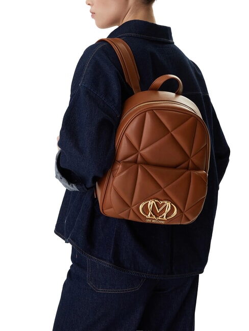 EMBOSSED Zaino con tasca CUOIO - Borse Donna