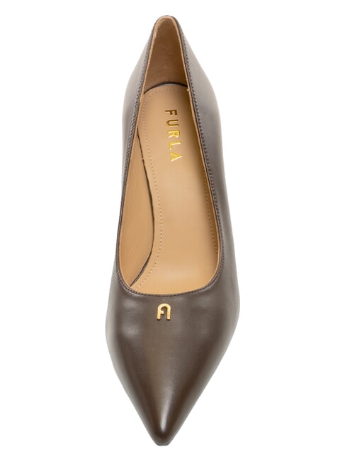 ATELIER  D&eacute;collet&eacute; in pelle, tacco 9 cm cioccolato - Scarpe Donna