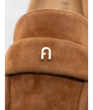 FURLA SIGNATURE  Mocassini in pelle suede cognac - Scarpe Donna - 3