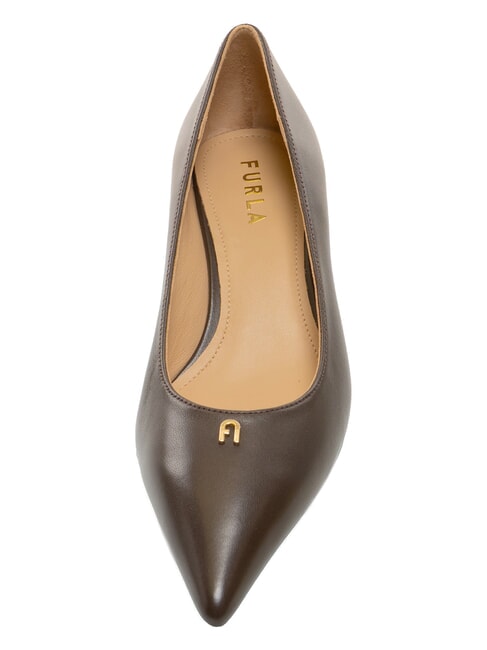 ATELIER  D&eacute;collet&eacute; in pelle tacco 5 cioccolato - Scarpe Donna