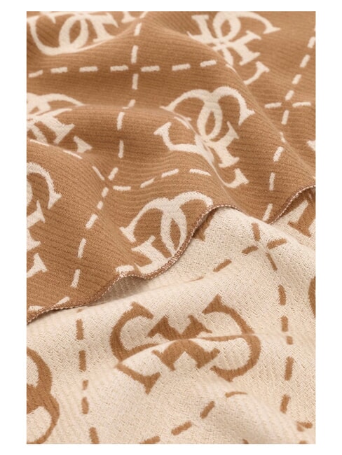 NOLANA 4G LOGO Sciarpa con frange latte logo brown - Sciarpe