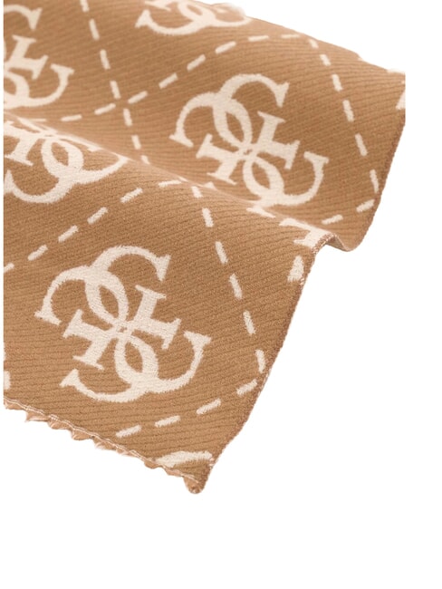 NOLANA 4G LOGO Sciarpa con frange latte logo brown - Sciarpe