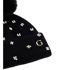 GUESS KNITTED Cappello con pon pon NERO - Cappelli - 3