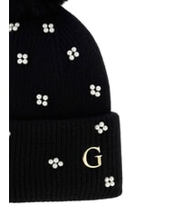GUESS KNITTED Cappello con pon pon NERO - Cappelli - 4