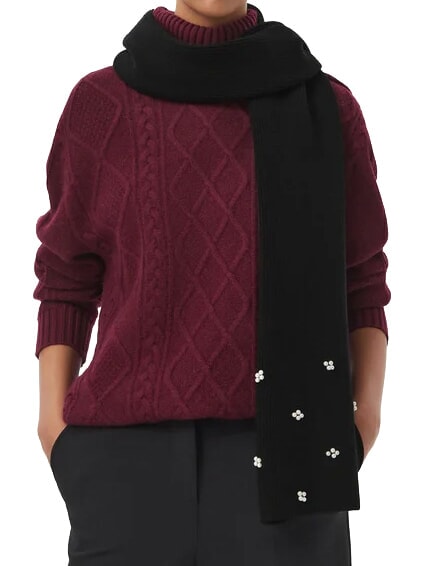 KNITTED Sciarpa con glitter NERO - Sciarpe