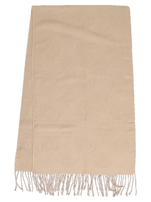 CARMELLA Sciarpa con frange light taupe logo - Sciarpe