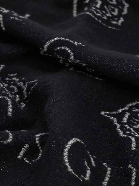 CARMELLA Sciarpa con frange black logo - Sciarpe