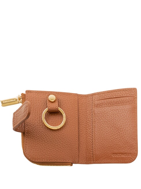 METALLIC SOFT Mini Portafoglio in pelle cognac - Portafogli Donna