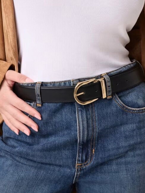 YVONNE LOGO Cintura reversibile coal - Cinture