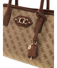 GUESS SAMANTHA Borsa mano, con tracolla latte logo/brown - Borse Donna - 5