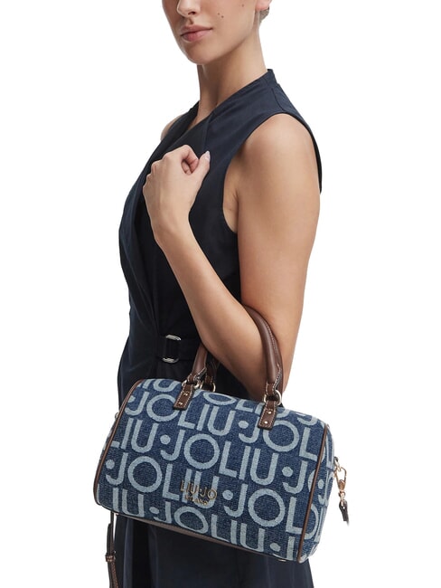 EVRIM Bauletto a mano, con tracolla blu denim - Borse Donna