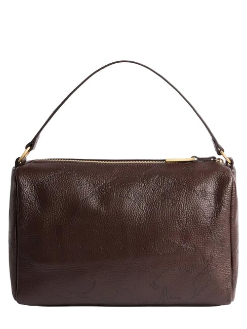 ANTIQUE GEO Borsa in pelle a mano, con tracolla cioccolato - Borse Donna