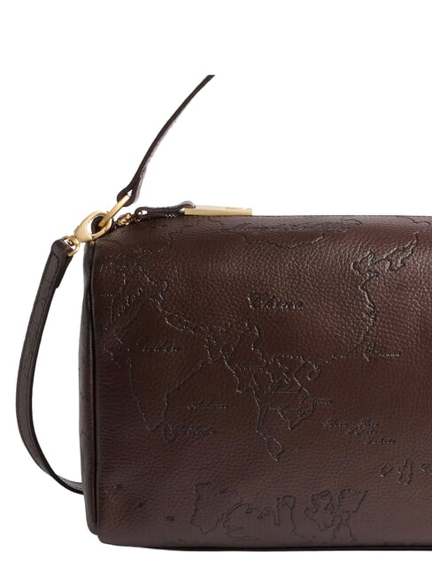 ANTIQUE GEO Borsa in pelle a mano, con tracolla cioccolato - Borse Donna