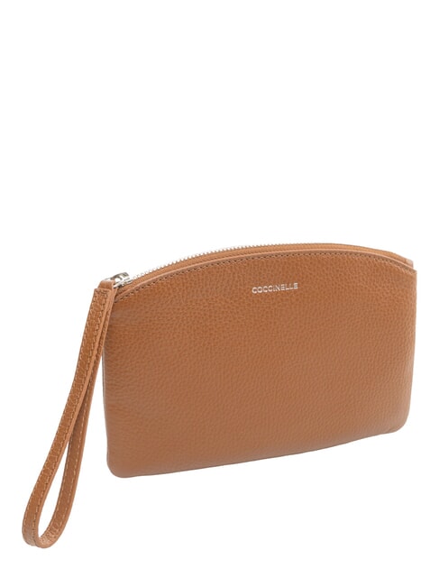ROUNDED ENVELOPE Pochette in pelle cognac - Borse Donna