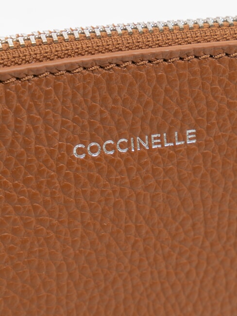 ROUNDED ENVELOPE Pochette in pelle cognac - Borse Donna
