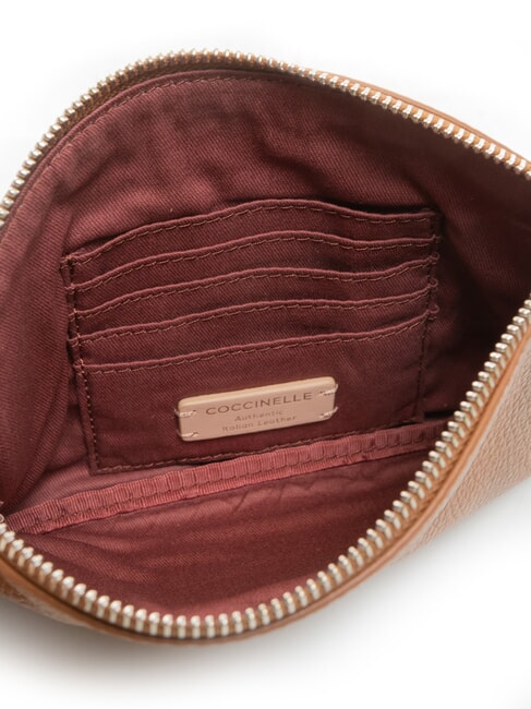 ROUNDED ENVELOPE Pochette in pelle cognac - Borse Donna