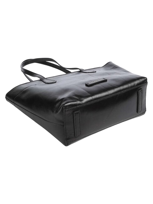 GUELFA Borsa shopper a spalla, in pelle Nero Oro - Borse Donna