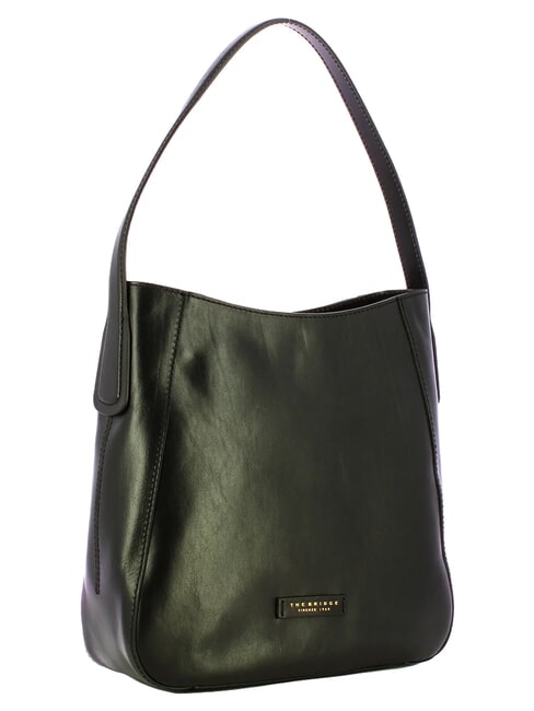 MADDALENA Borsa hobo a spalla, in pelle Nero Oro - Borse Donna