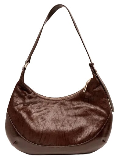 APOLLINE Borsa a spalla, in pelle caffe" - Borse Donna