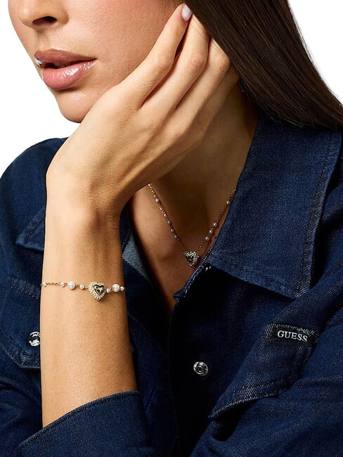 BELOVED Bracciale con charm a forma di cuore yellow gold - Bracciali Donna